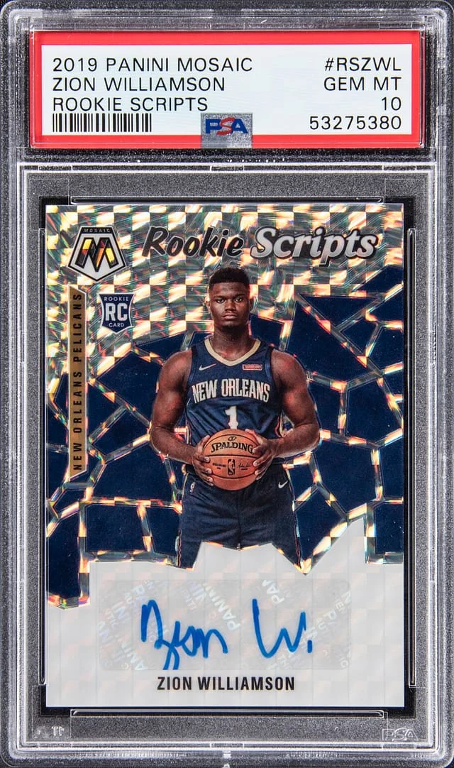 2019-20 Panini Mosaic Zion Williamson Scripts #RS-ZWL card image