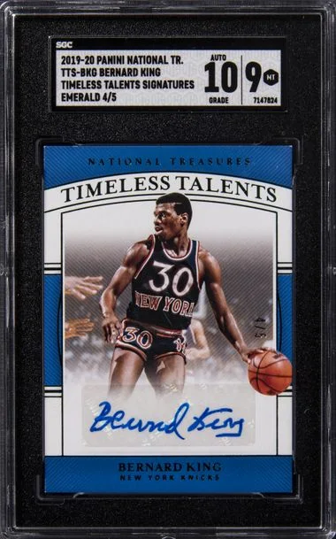 2019-20 Panini National Treasures Bernard King Treasures Of The Hall Autographs Gold #TTS-BKG card image