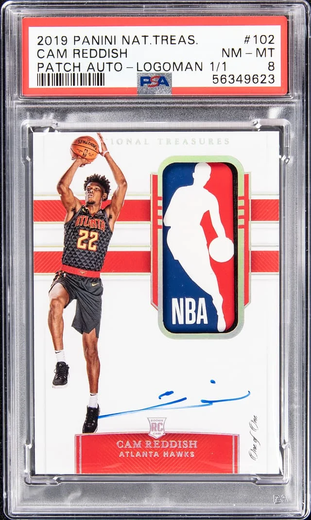 2019-20 Panini National Treasures Cam Reddish Patch Autograph (RPA) Logoman #102 card image