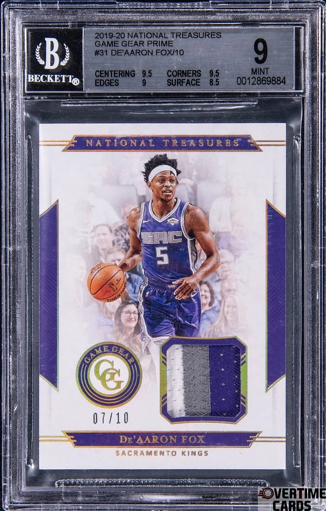 2019-20 Panini National Treasures De'Aaron Fox Game Gear Prime #31 card image