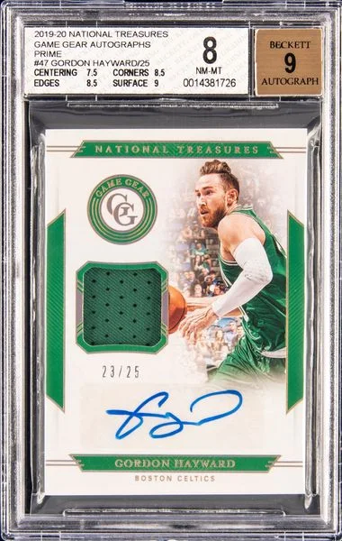 2019-20 Panini National Treasures Gordon Hayward Game Gear Autographs Prime #GGA-GHW card image