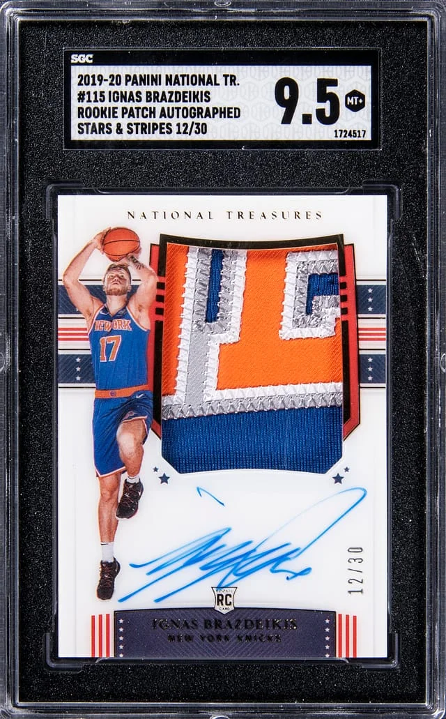 2019-20 Panini National Treasures Ignas Brazdeikis Stars & Stripes #115 card image