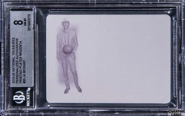 2019-20 Panini National Treasures Ja Morant Personalized Autographs Printing Plates Magenta #20 card image