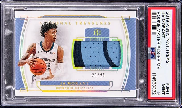 2019-20 Panini National Treasures Ja Morant Materials Prime #JMT card image