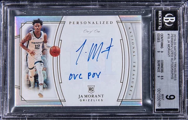 2019-20 Panini National Treasures Ja Morant Personalized Autographs #P-JMT8 card image