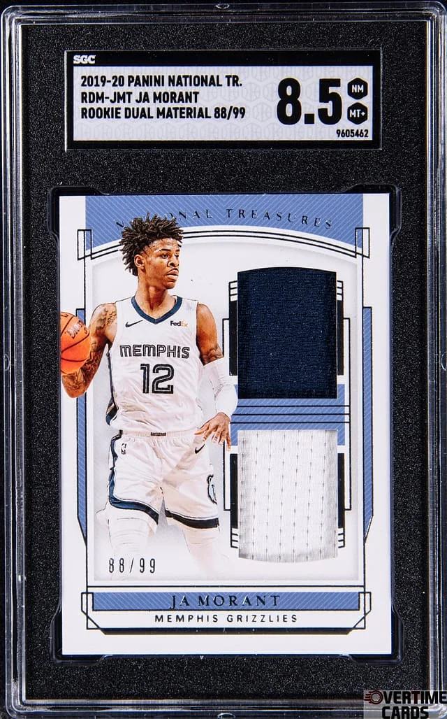 2019-20 Panini National Treasures Ja Morant Dual Material #RDM-JMT card image