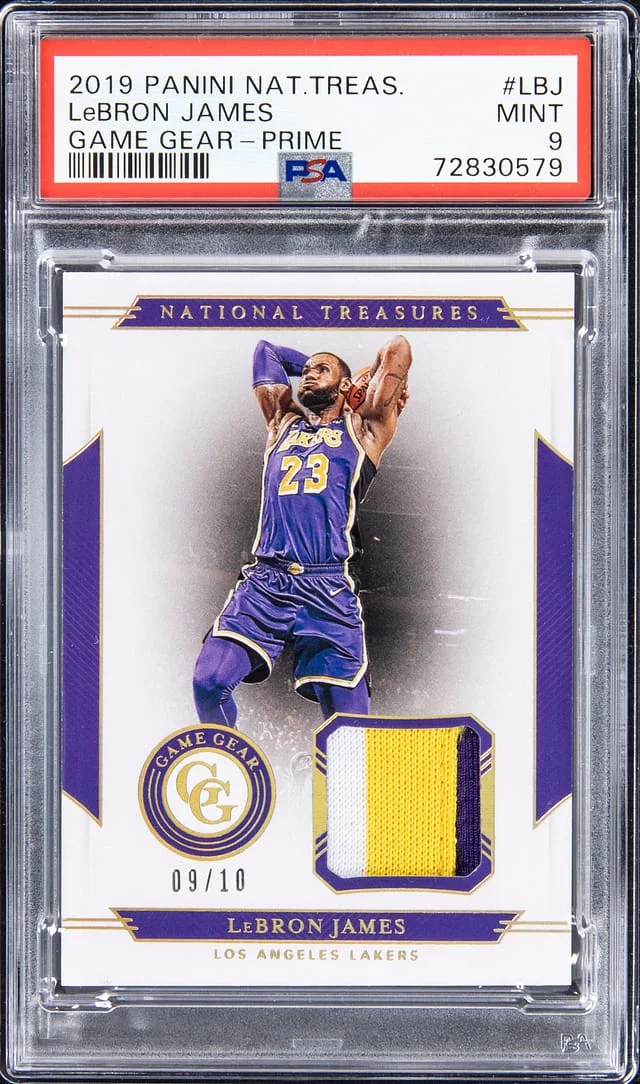 2019-20 Panini National Treasures LeBron James Game Gear Prime #GG-LBJ card image