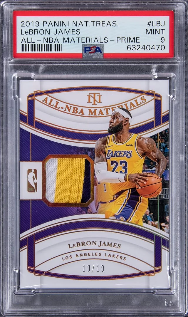 2019-20 Panini National Treasures LeBron James All-NBA Materials #NBM-LBJ card image