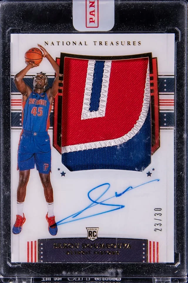 2019-20 Panini National Treasures Sekou Doumbouya Patch Autographs (RPA) #104 card image