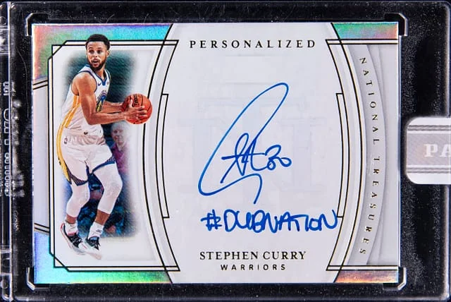 2019-20 Panini National Treasures Stephen Curry Personalized Autographs White Box #P-SCY7 card image