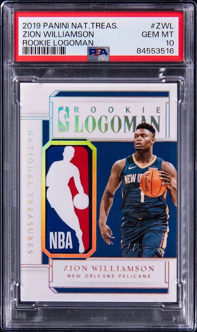 2019-20 Panini National Treasures Zion Williamson Logoman #RL-ZWL card image