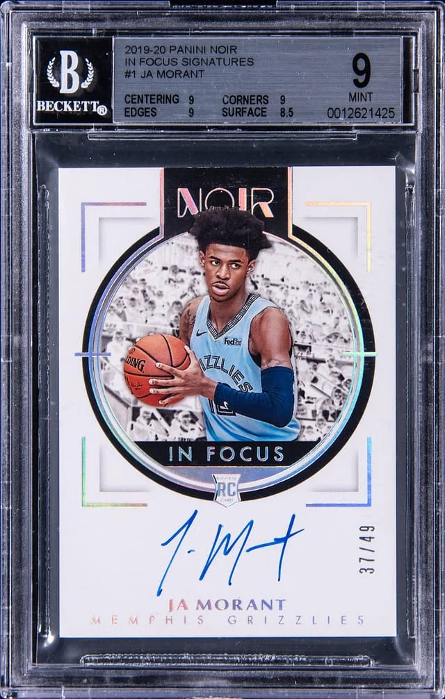 2019-20 Panini Noir Ja Morant In Focus Signatures #IF-JAM card image