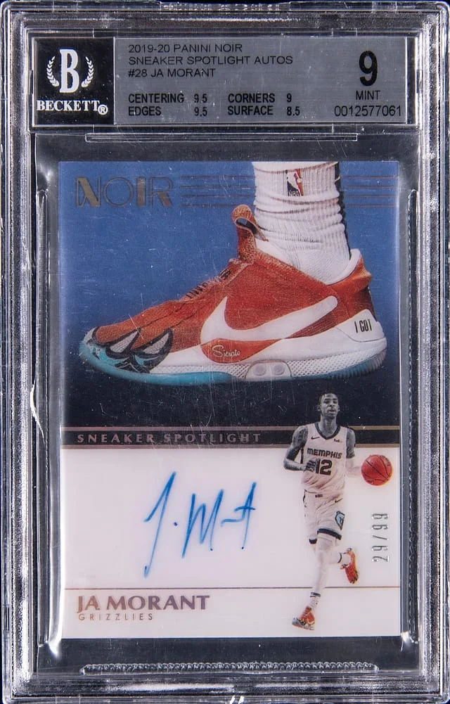 2019-20 Panini Noir Ja Morant Sneaker Spotlight Autographs #SNS-JA card image