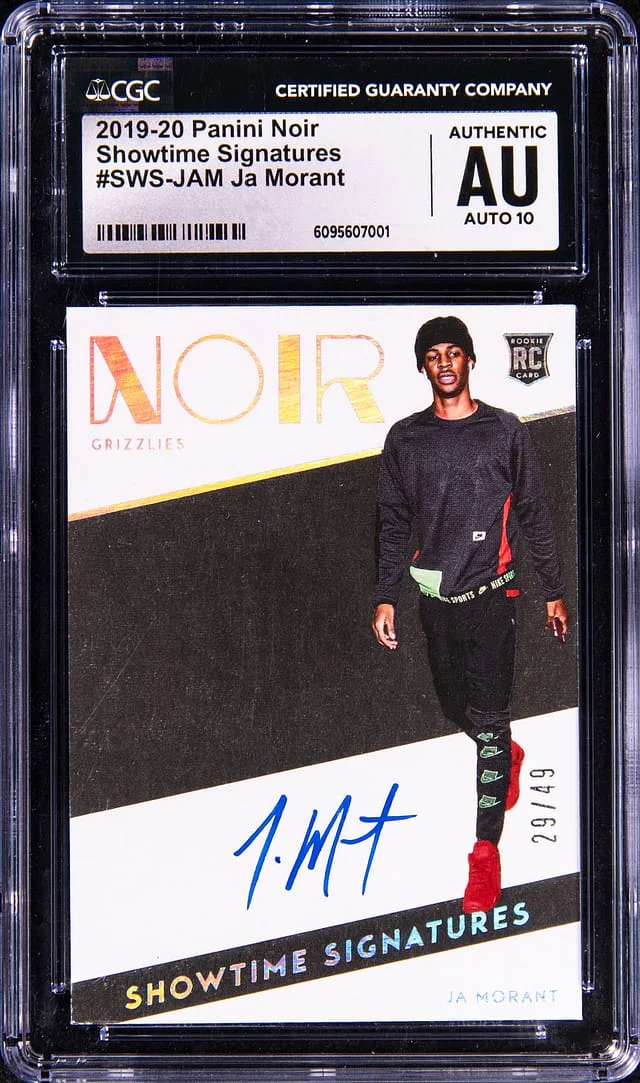 2019-20 Panini Noir Ja Morant Showtime Signatures #SWS-JAM card image