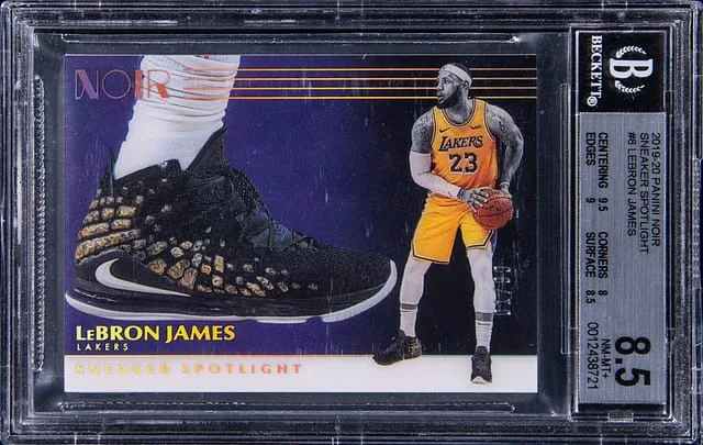 2019-20 Panini Noir LeBron James Sneaker Spotlight #8 card image