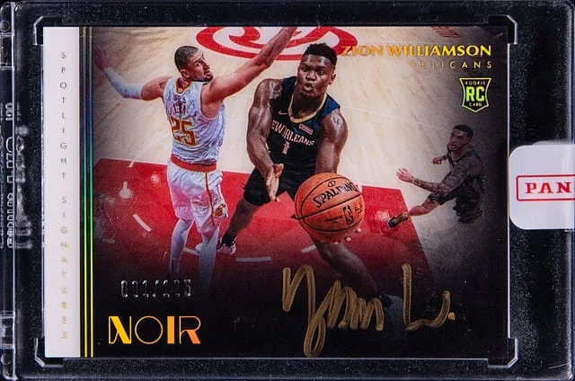 2019-20 Panini Noir Zion Williamson Spotlight Signatures #SSH-ZWL card image
