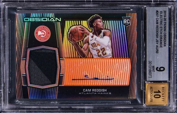 2019-20 Panini Obsidian Cam Reddish JSY Au/50 Electric Etch Orange #207 card image