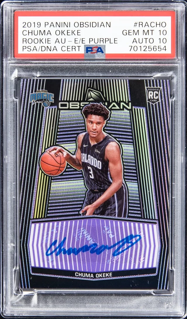 2019-20 Panini Obsidian Chuma Okeke Autograph - Purple #RACHO card image
