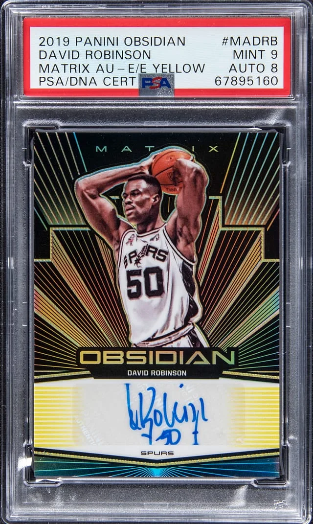 2019-20 Panini Obsidian David Robinson Matrix Yellow #MADRB card image