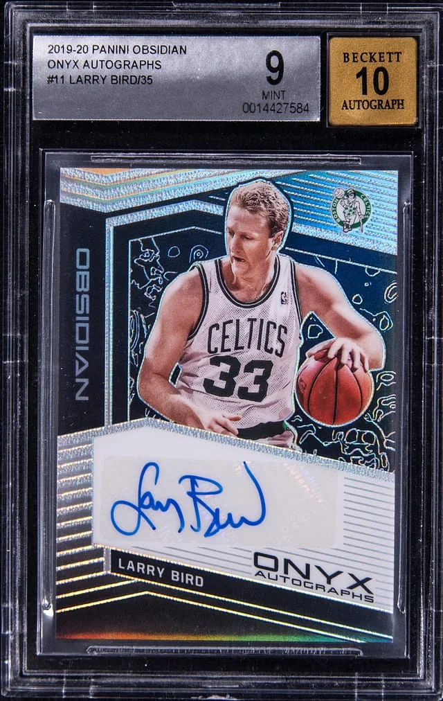 2019-20 Panini Obsidian Larry Bird Onyx Autograph #OA-LB card image