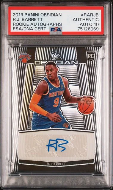 2019-20 Panini Obsidian RJ Barrett Autograph #RA-RJB card image