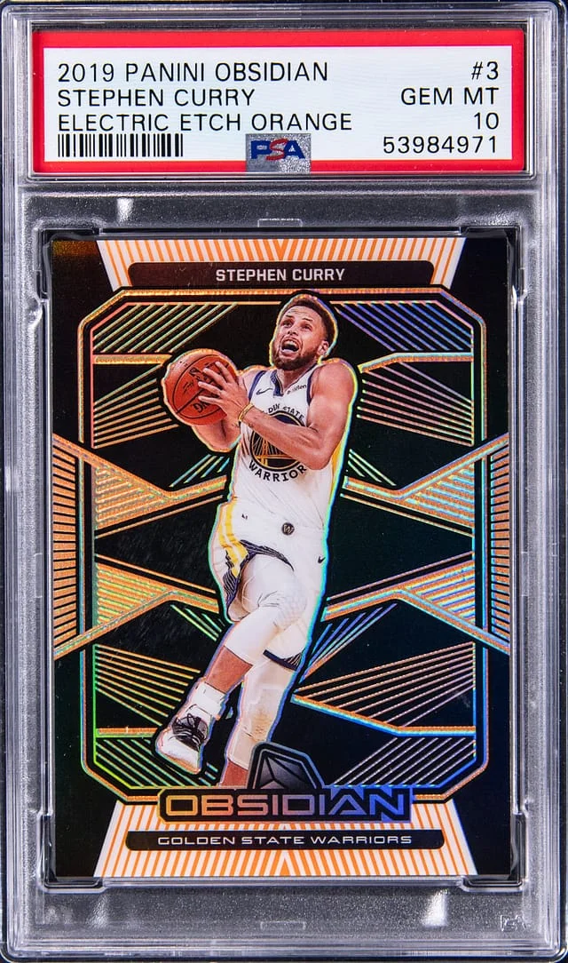2019-20 Panini Obsidian Stephen Curry Electric Etch Orange #3 card image