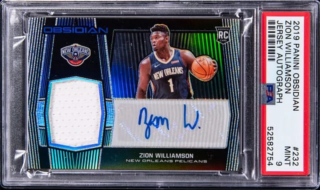 2019-20 Panini Obsidian Zion Williamson Jersey Autograph #232 card image