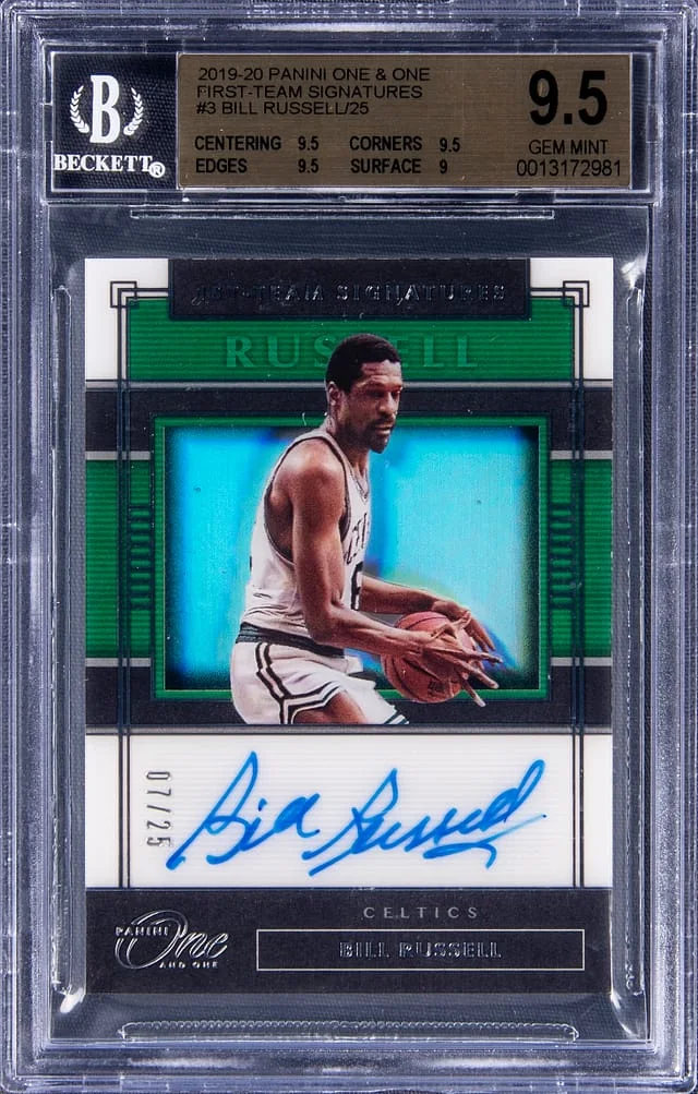 2019-20 Panini One and One Bill Russell First-Team Signatures #3 card image