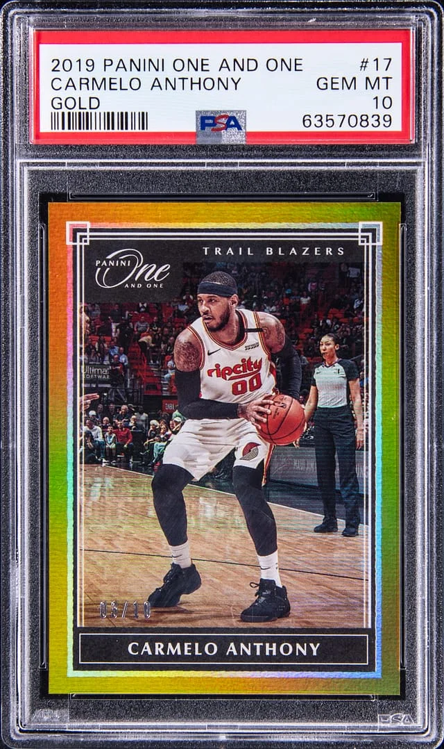 2019-20 Panini One and One Carmelo Anthony Gold #17 card image