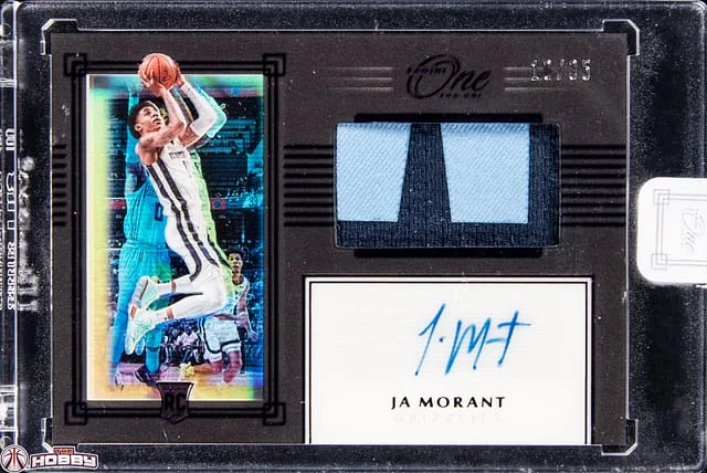 2019-20 Panini One and One Ja Morant Premium Prime Purple #PRJA-JMT card image