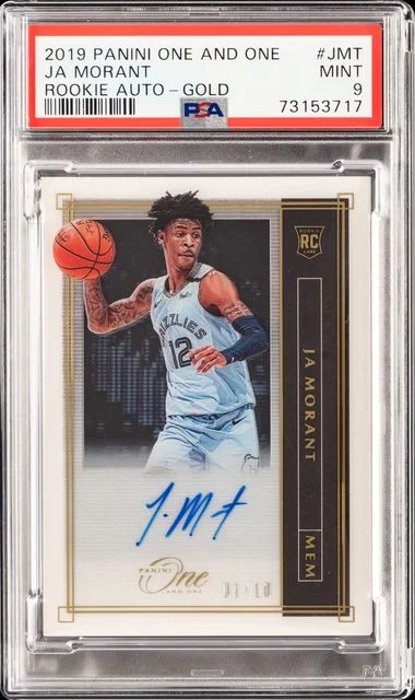 2019-20 Panini One and One Ja Morant Autographs Gold #RA-JMT card image