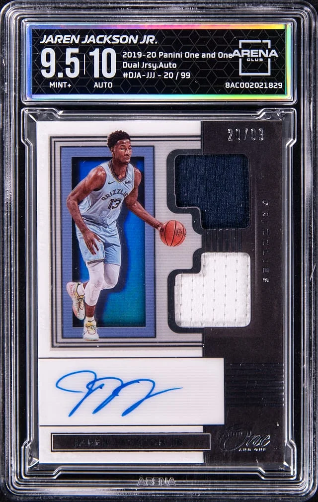 2019-20 Panini One and One Jaren Jackson Jr. - AC MINT+ 9.5, AC 10 Dual Jersey Autograph #DJA-JJJ card image