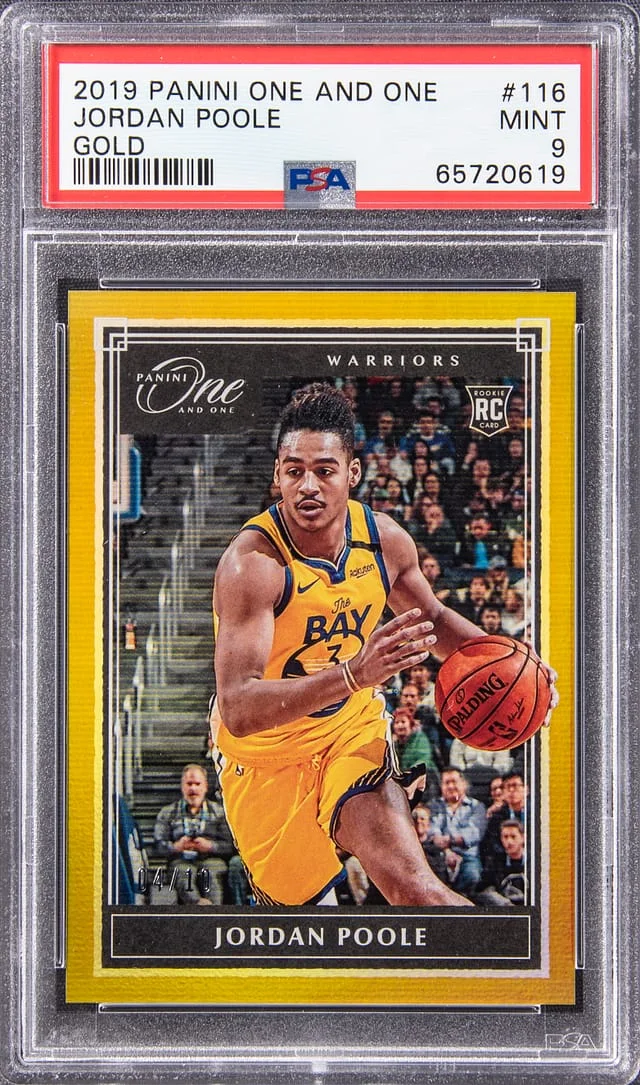 2019-20 Panini One and One Jordan Poole Gold #116 card image