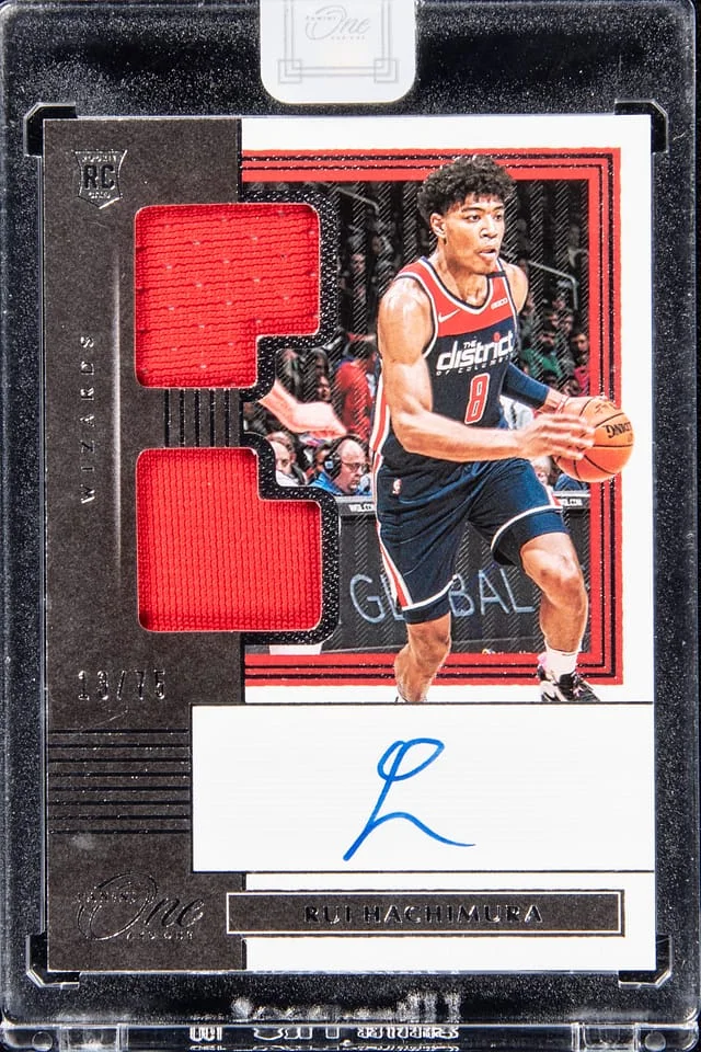2019-20 Panini One and One Rui Hachimura Jersey Autograph #RDJA-RHM card image