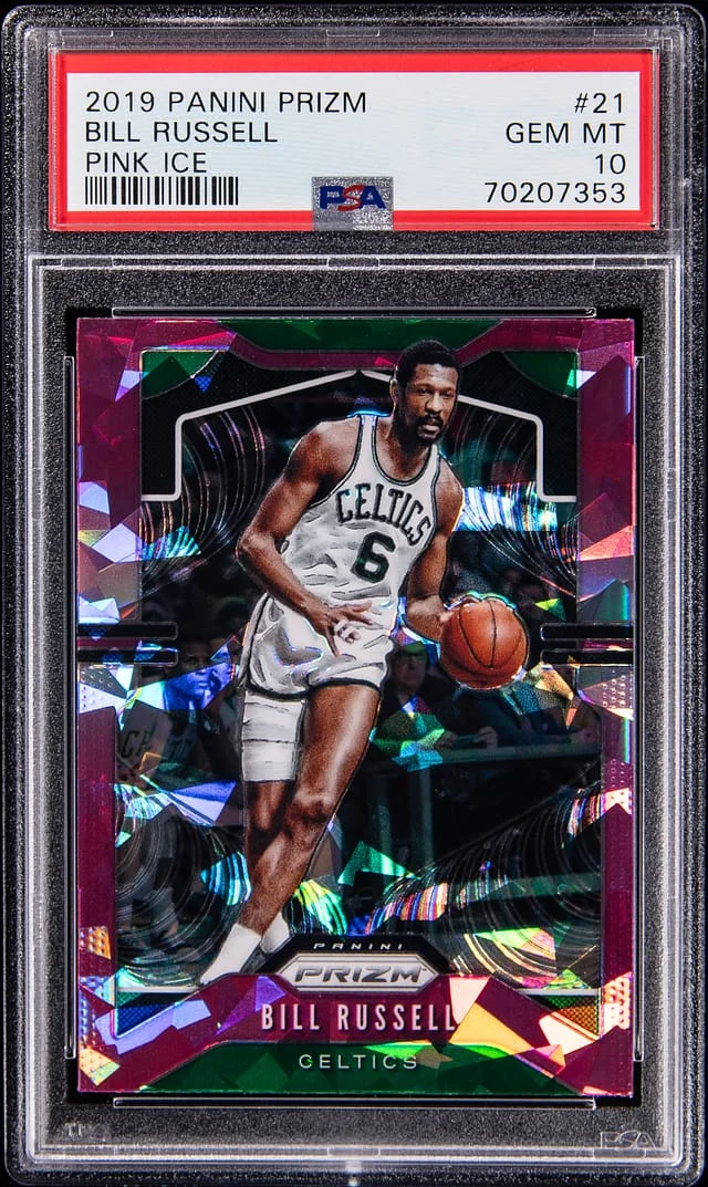 2019-20 Panini Prizm Bill Russell Pink Ice Prizm #21 card image