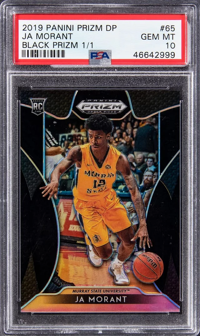 2019-20 Panini Prizm Draft Picks Ja Morant Prizms Black Mosaic #65 card image
