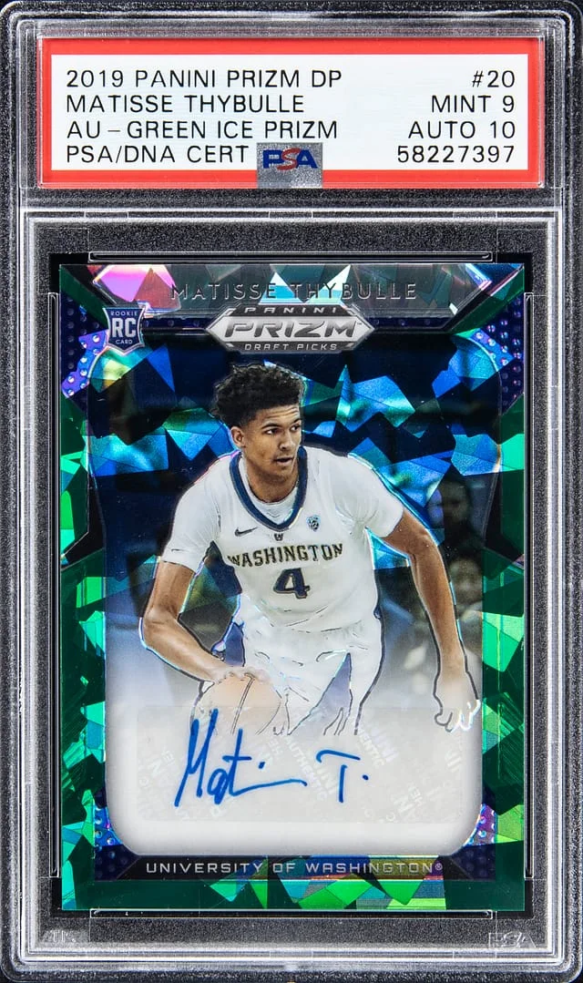 2019-20 Panini Prizm Draft Picks Matisse Thybulle Autograph Green Ice Prizm #20 card image