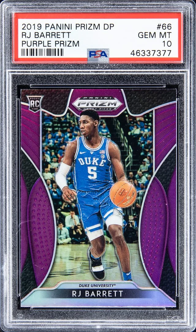 2019-20 Panini Prizm Draft Picks RJ Barrett Purple Prizm #66 card image