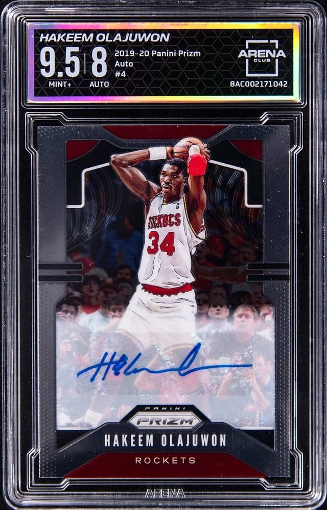 2019-20 Panini Prizm Hakeem Olajuwon Autograph #4 card image