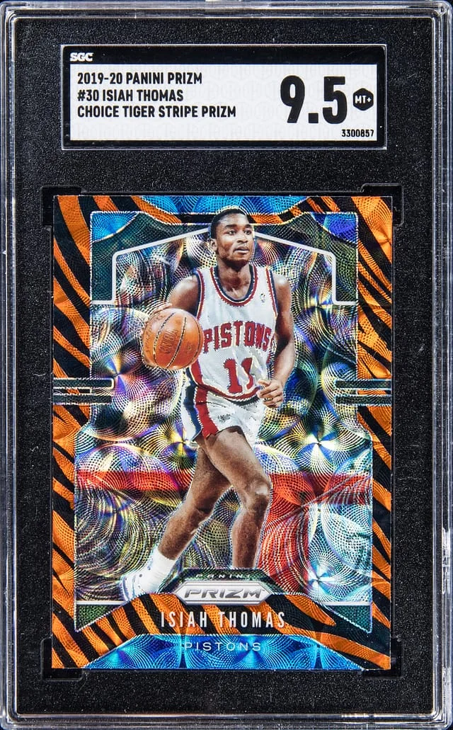 2019-20 Panini Prizm Isiah Thomas Choice Tiger Stripe Prizm #30 card image