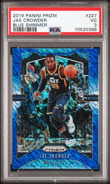 2019-20 Panini Prizm Jae Crowder Blue Shimmer Prizm #227 card image