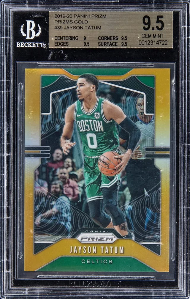2019-20 Panini Prizm Jayson Tatum Gold Prizm #39 card image