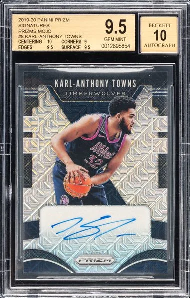 2019-20 Panini Prizm Karl-Anthony Towns Signatures Prizm Mojo #8 card image