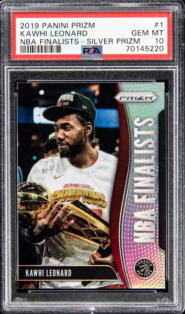 2019-20 Panini Prizm Kawhi Leonard NBA Finalists Silver #1 card image