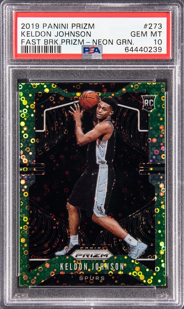 2019-20 Panini Prizm Keldon Johnson Fast Break Neon Green #273 card image
