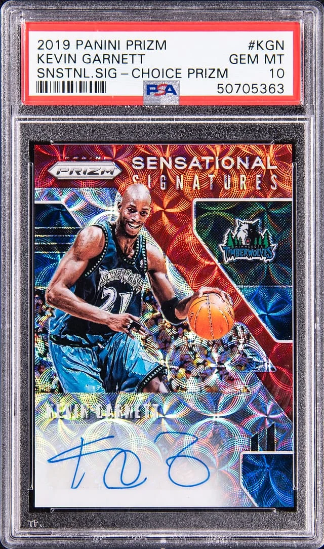 2019-20 Panini Prizm Kevin Garnett Sensational Signatures Choice Prizm #SS-KGN card image