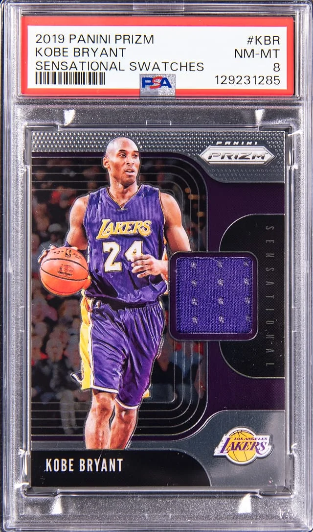 2019-20 Panini Prizm Kobe Bryant Sensational Swatches #KBR card image