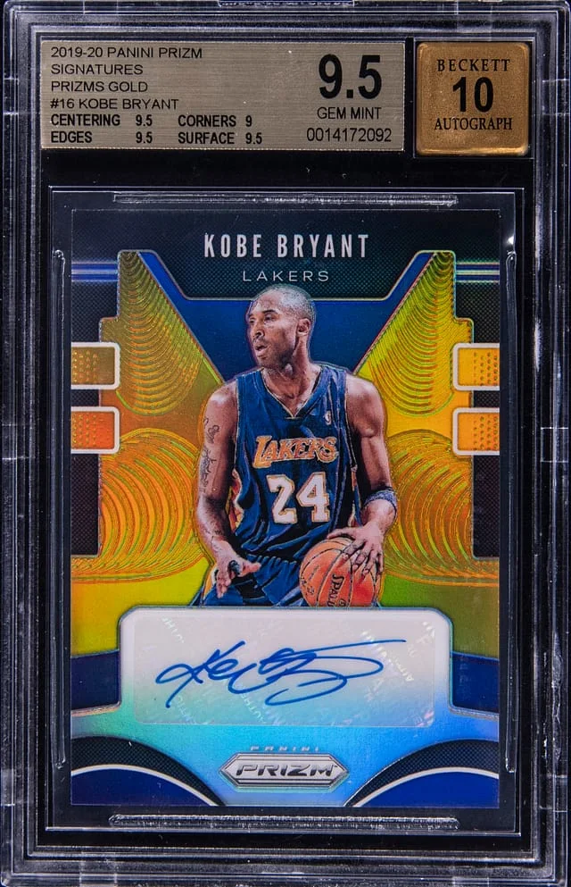 2019-20 Panini Prizm Kobe Bryant Signatures Gold Prizm #SG-KBR card image
