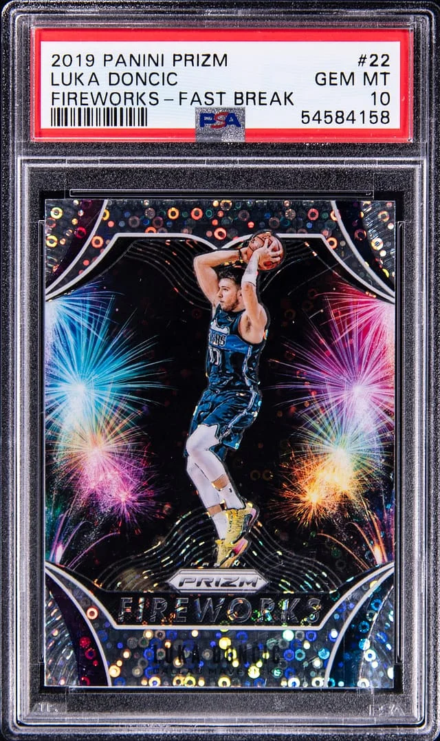 2019-20 Panini Prizm Luka Doncic Fireworks - Fast Break #22 card image