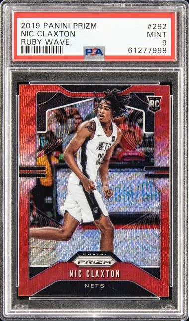 2019-20 Panini Prizm Nic Claxton Ruby Wave #292 card image